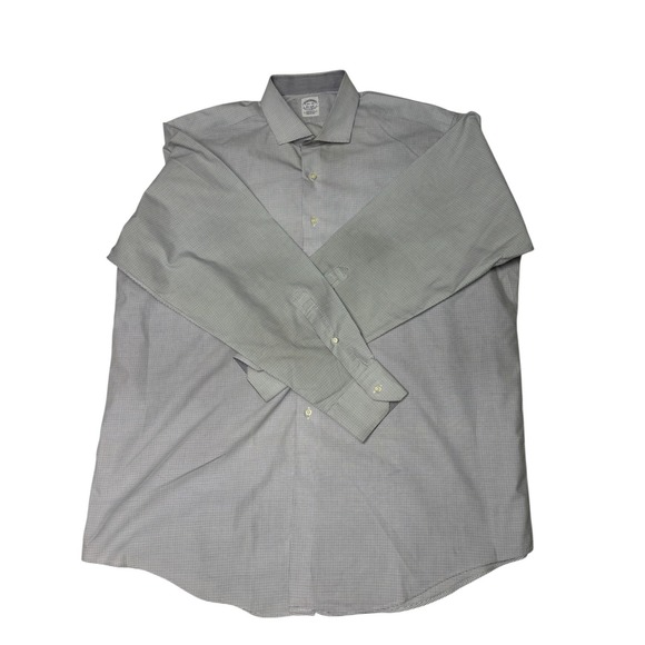 Brooks Brothers Mens Dress Shirt 18 1/2 38 Regular Fit Check Woven Italy USA - Picture 1 of 10